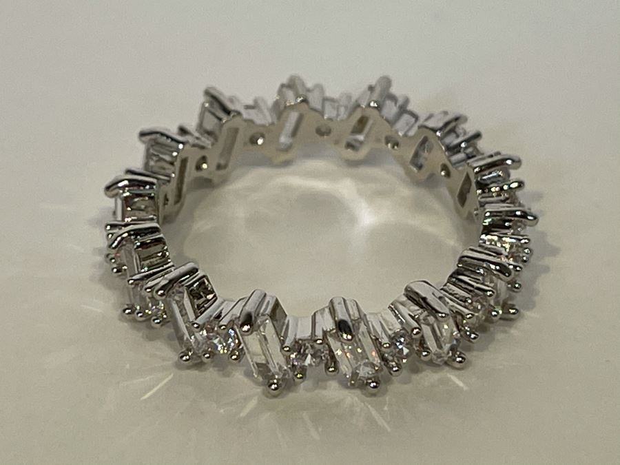 14K Gold PLATED Crystal Ring Size 7.75 [Photo 2]