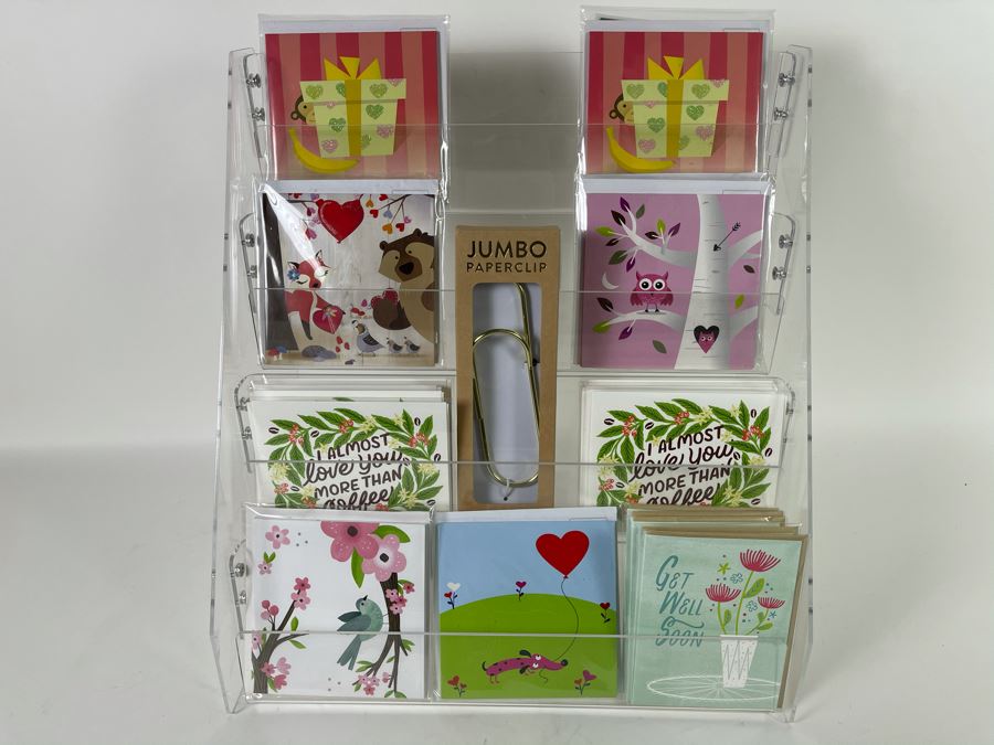 Acrylic Display 16'W X 18'H With Designer Crafted Greeting Cards And Jumbo Paperclip Apx Retail $120 [Photo 2]