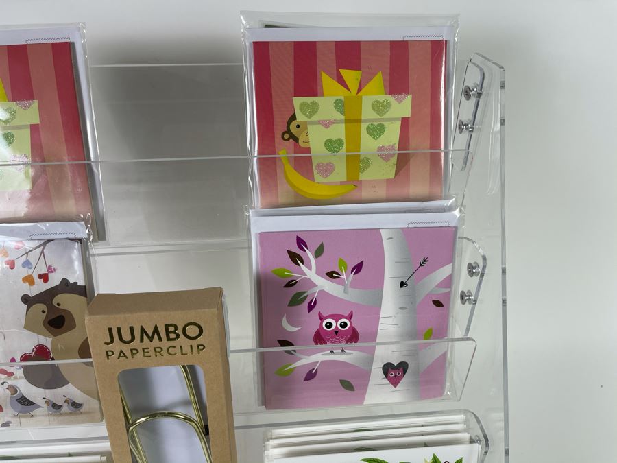 Acrylic Display 16'W X 18'H With Designer Crafted Greeting Cards And Jumbo Paperclip Apx Retail $120 [Photo 7]