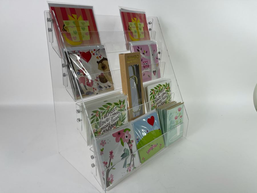 Acrylic Display 16'W X 18'H With Designer Crafted Greeting Cards And Jumbo Paperclip Apx Retail $120 [Photo 10]