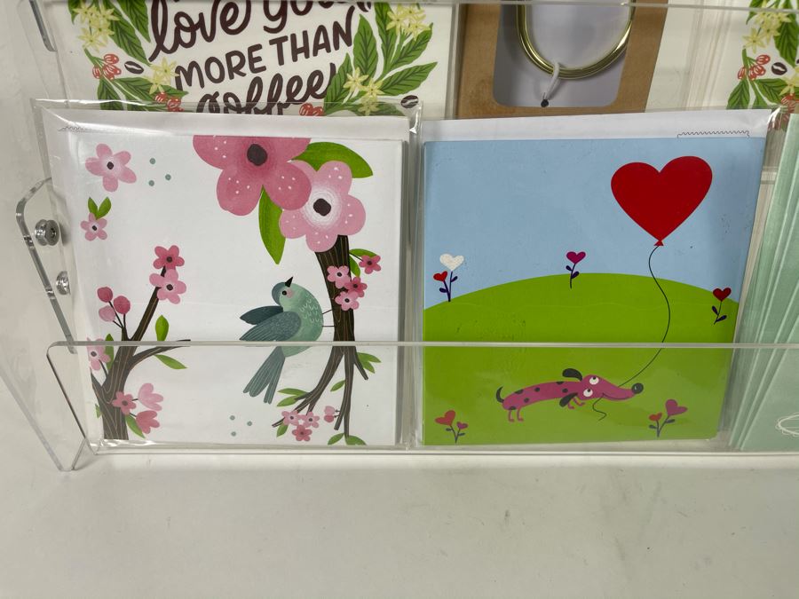 Acrylic Display 16'W X 18'H With Designer Crafted Greeting Cards And Jumbo Paperclip Apx Retail $120 [Photo 3]