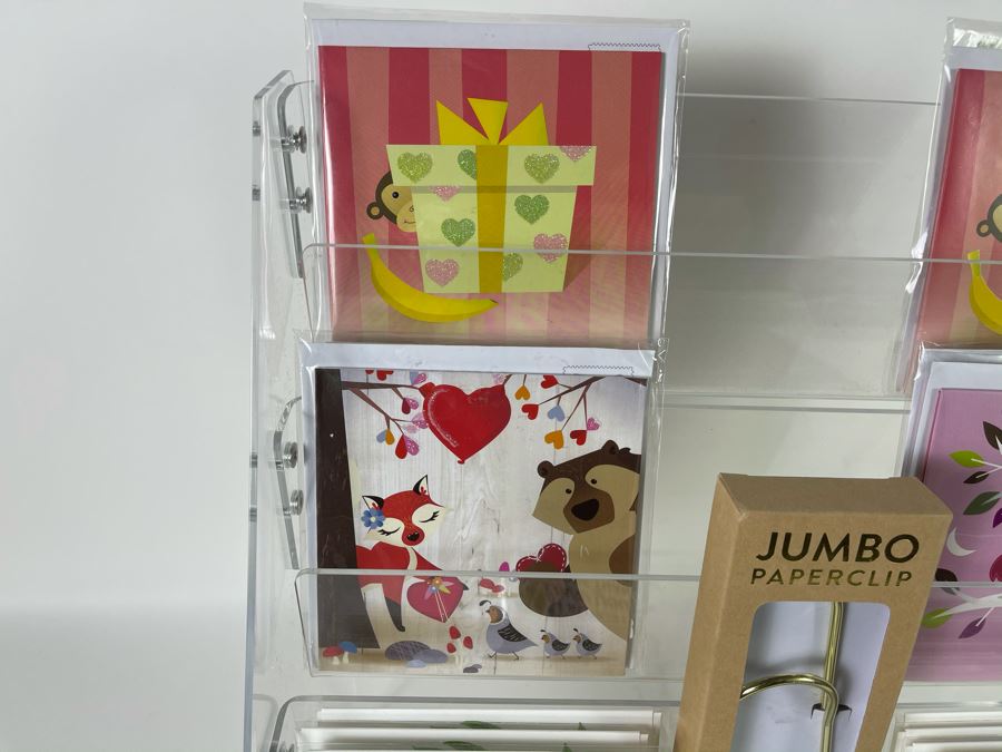 Acrylic Display 16'W X 18'H With Designer Crafted Greeting Cards And Jumbo Paperclip Apx Retail $120 [Photo 6]