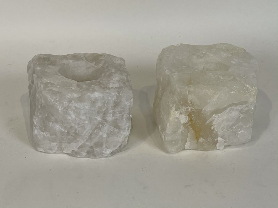 Pair Of Crystal Votives Apx 4'W X 2.5'H Retails $90 [Photo 2]