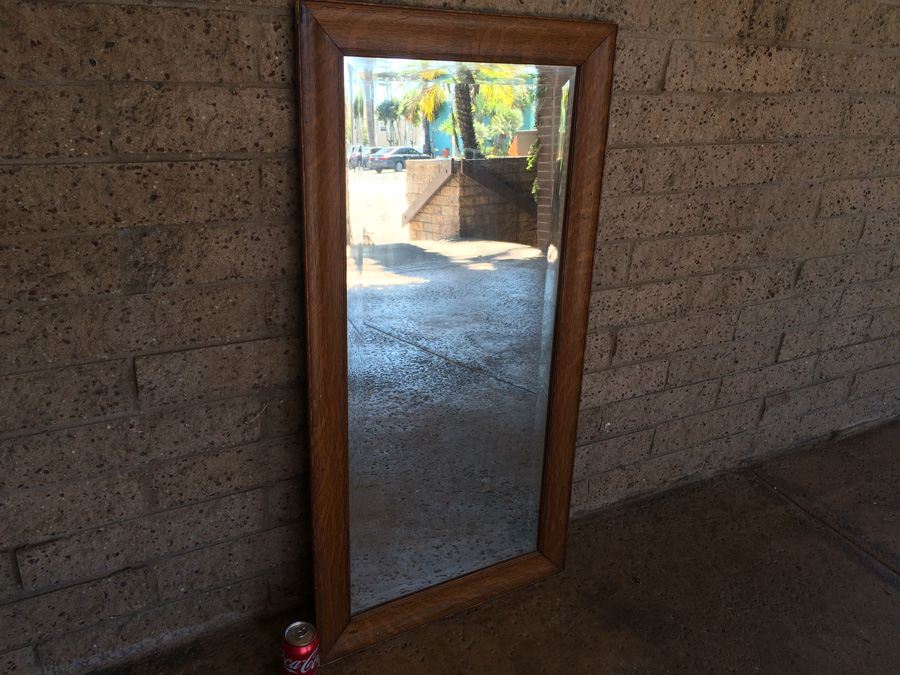 Vintage Wooden Mirror with Beveled Glass [Photo 9]