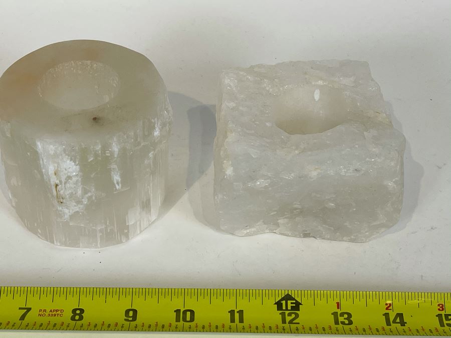 Pair Of Crystal Votives Apx 4'W X 2.5'H Retails $90 [Photo 2]
