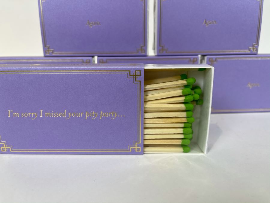 New Set Of (6) Large Colorful Designer Phrase Matchboxes From Matchdaddy Retails $60 [Photo 4]