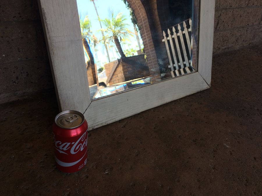 Vintage White Shabby Chic Beveled Glass Mirror [Photo 4]
