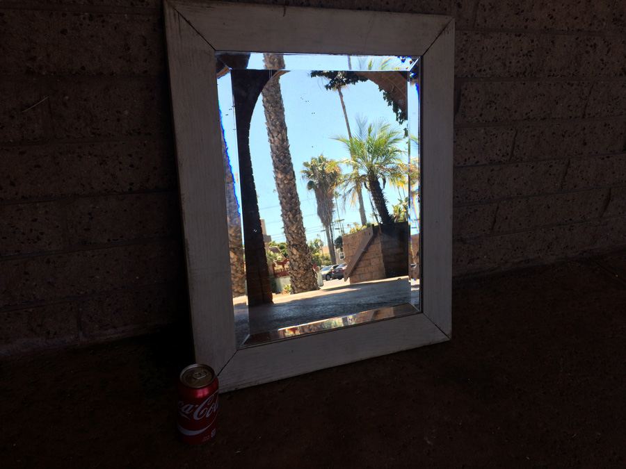 Vintage White Shabby Chic Beveled Glass Mirror [Photo 2]