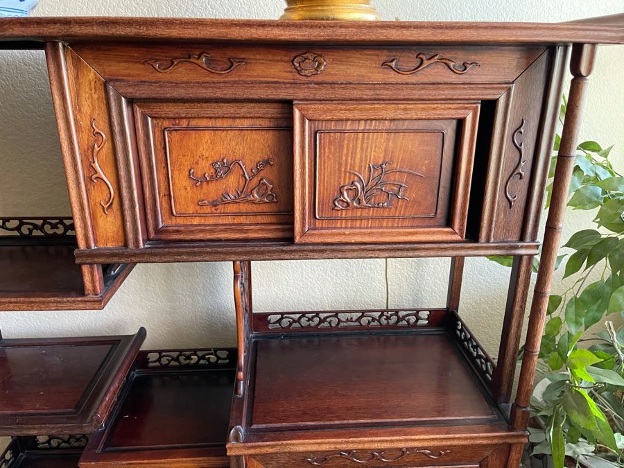 Chinese Teak Etagere Bookcase Cabinet [Photo 8]