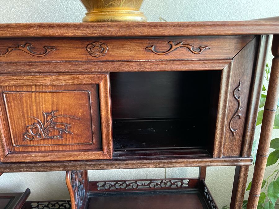 Chinese Teak Etagere Bookcase Cabinet [Photo 9]
