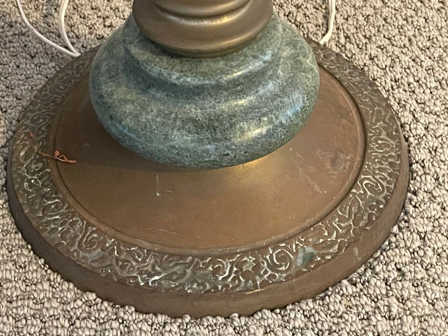 Marble And Brass Floor Lamp With Round Drink Table [Photo 9]