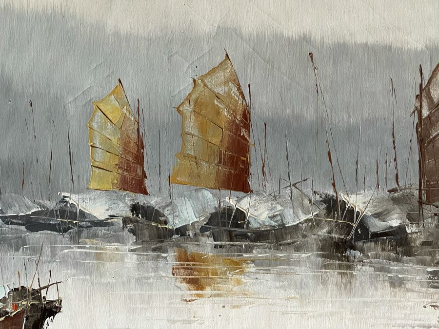 Original Signed Chinese Framed Painting By T. Wong [Photo 7]