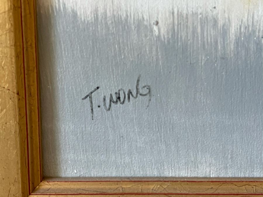 Original Signed Chinese Framed Painting By T. Wong [Photo 5]