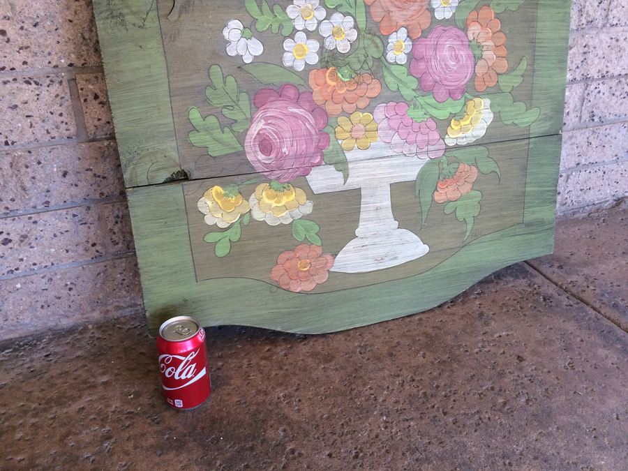 Vintage Wooden Hand Painted Floral Wall Hanging [Photo 2]
