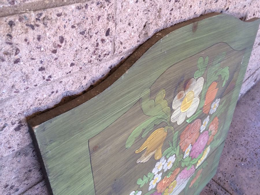 Vintage Wooden Hand Painted Floral Wall Hanging [Photo 5]