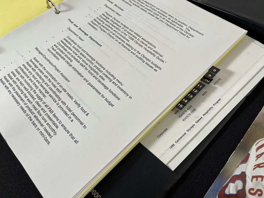Coca-Cola Staff Manual And The Coca-Cola Company Ticket Batch List Hospitality Program Binder From The 1996 Centennial Olympic Games Plus (2) Sports Illustrated Olympic Daily Programs [Photo 11]