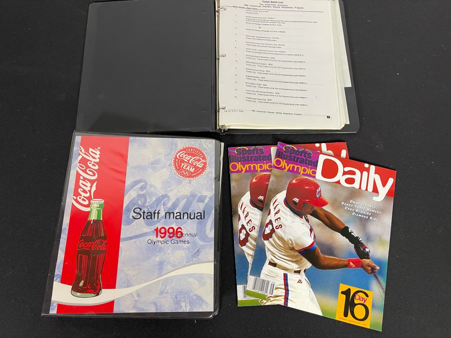 Coca-Cola Staff Manual And The Coca-Cola Company Ticket Batch List Hospitality Program Binder From The 1996 Centennial Olympic Games Plus (2) Sports Illustrated Olympic Daily Programs [Photo 2]