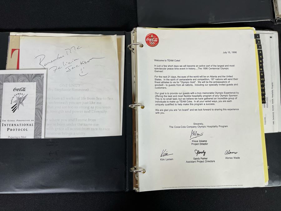 Coca-Cola Staff Manual And The Coca-Cola Company Ticket Batch List Hospitality Program Binder From The 1996 Centennial Olympic Games Plus (2) Sports Illustrated Olympic Daily Programs [Photo 5]