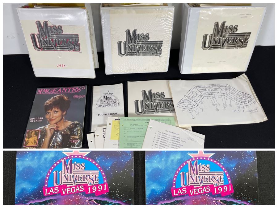 CBS Special: 1991 Miss Universe Scripts, Pair Of Miss Universe Programs And Other Related Materials