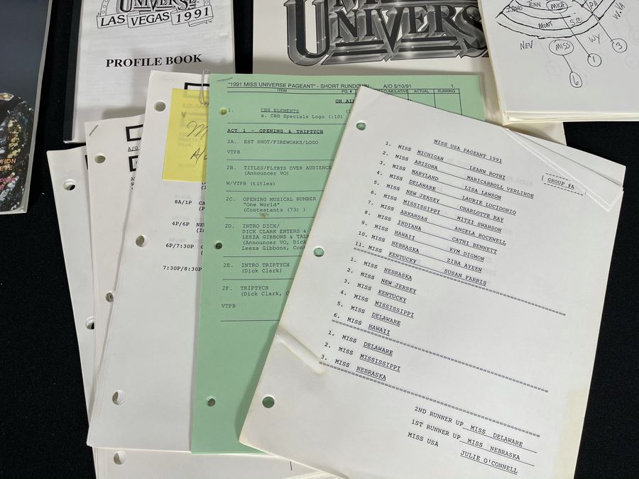 CBS Special: 1991 Miss Universe Scripts, Pair Of Miss Universe Programs And Other Related Materials [Photo 3]