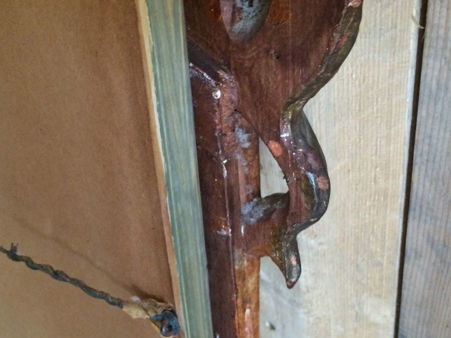 Antique Japanese Painting on Silk in a Beautifully Gilded Ornately Carved Wooden Frame [Photo 19]