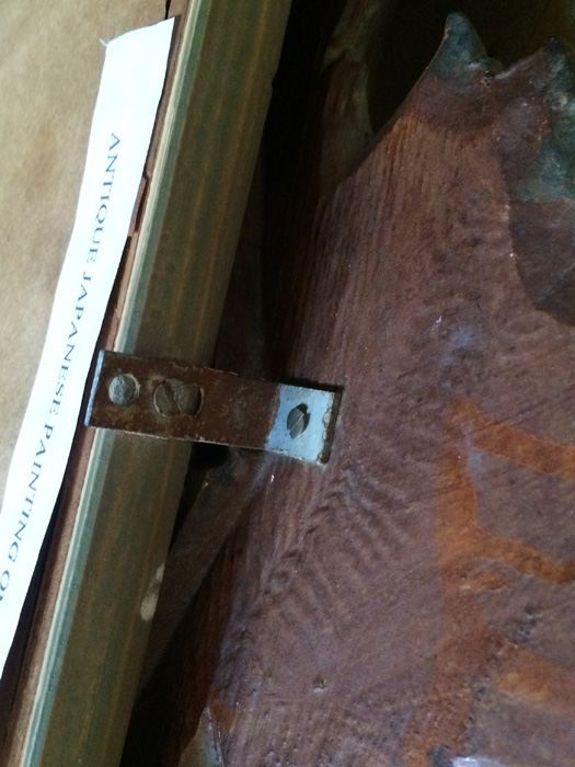 Antique Japanese Painting on Silk in a Beautifully Gilded Ornately Carved Wooden Frame [Photo 20]