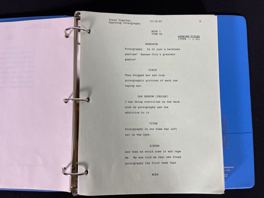 TV Script To 1987 TV Special 'National Coalition Against Pornography: Stand Together Opposing Pornography' [Photo 9]