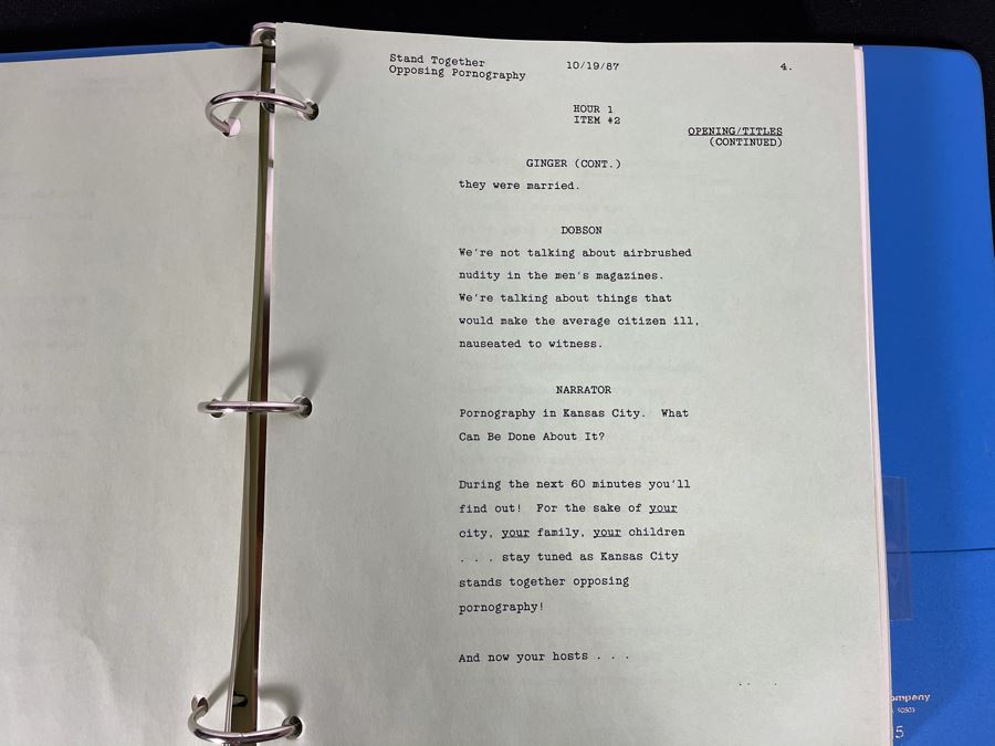 TV Script To 1987 TV Special 'National Coalition Against Pornography: Stand Together Opposing Pornography' [Photo 10]