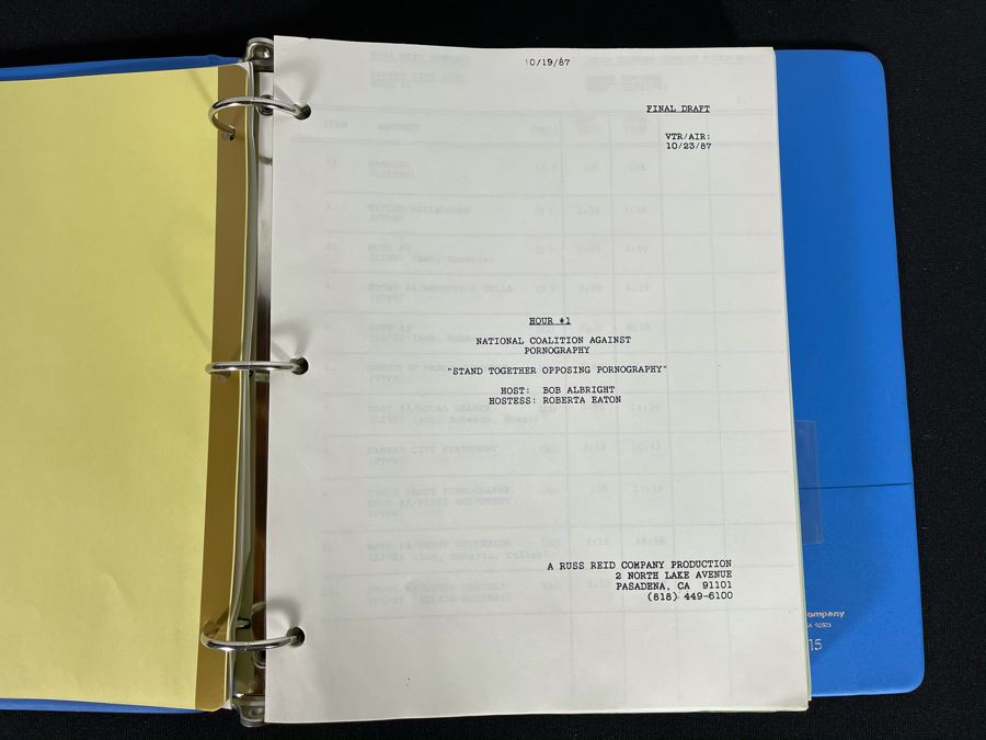TV Script To 1987 TV Special 'National Coalition Against Pornography: Stand Together Opposing Pornography' [Photo 5]