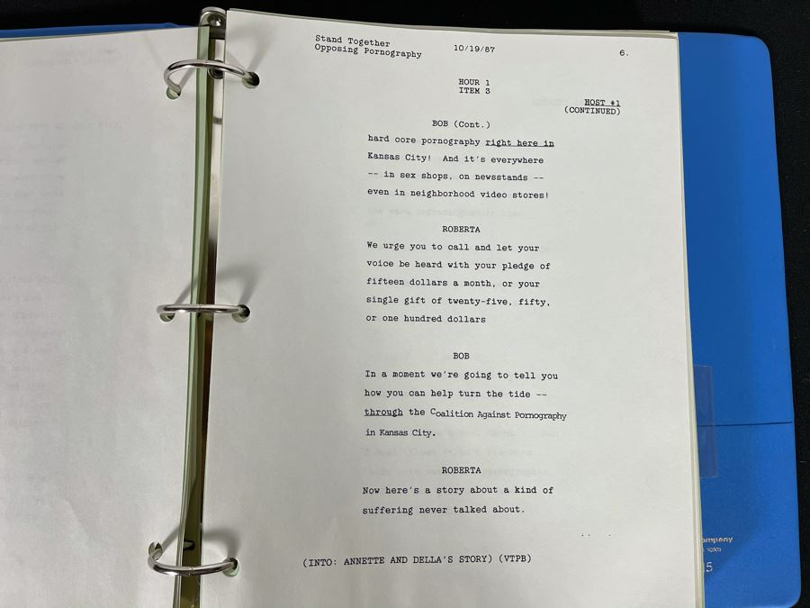 TV Script To 1987 TV Special 'National Coalition Against Pornography: Stand Together Opposing Pornography' [Photo 12]