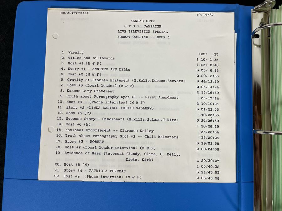 TV Script To 1987 TV Special 'National Coalition Against Pornography: Stand Together Opposing Pornography' [Photo 4]