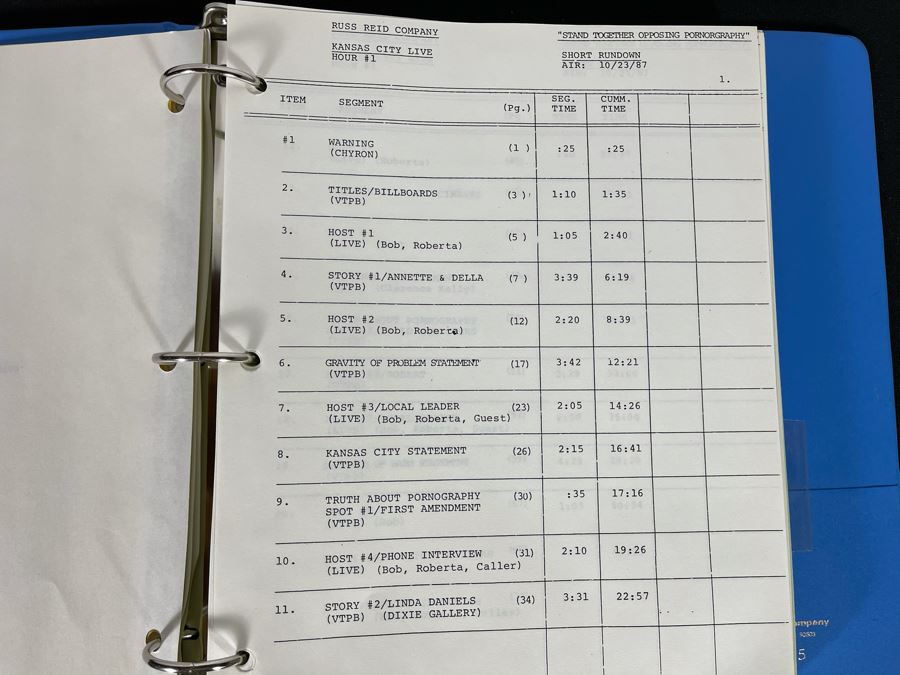 TV Script To 1987 TV Special 'National Coalition Against Pornography: Stand Together Opposing Pornography' [Photo 7]