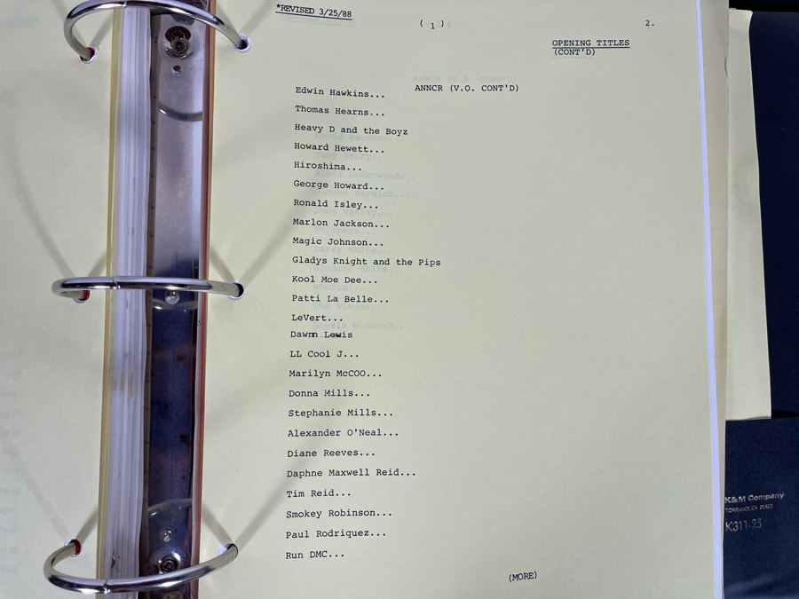 Final Draft 1988 TV Script To '2nd Annual Soul Train Music Awards' [Photo 10]
