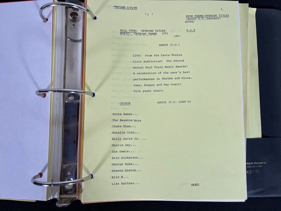 Final Draft 1988 TV Script To '2nd Annual Soul Train Music Awards' [Photo 8]