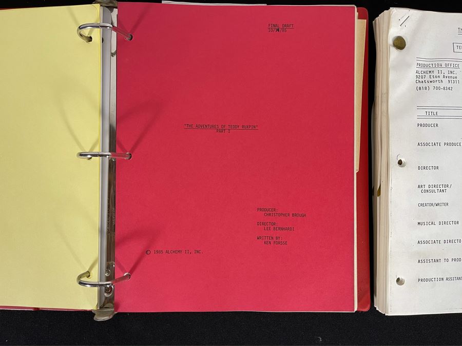 Final Draft 1985 TV Script To 'The Adventures Of Teddy Ruxpin Part I' [Photo 3]