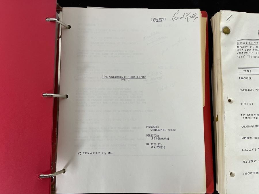 Final Draft 1985 TV Script To 'The Adventures Of Teddy Ruxpin Part I' [Photo 7]