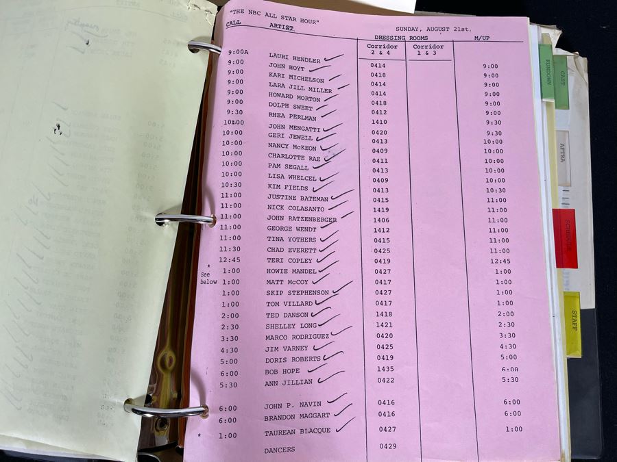 Final Draft 1983 TV Script To 'NBC All-Star Hour' Ted Danson Cheers Opening, Bob Hope [Photo 10]