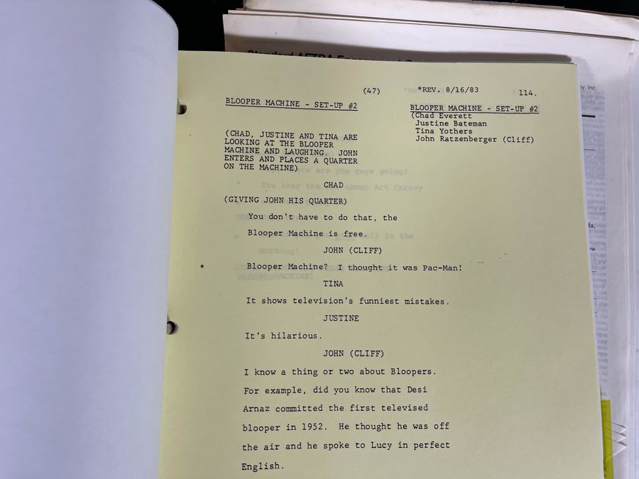 Final Draft 1983 TV Script To 'NBC All-Star Hour' Ted Danson Cheers Opening, Bob Hope [Photo 18]