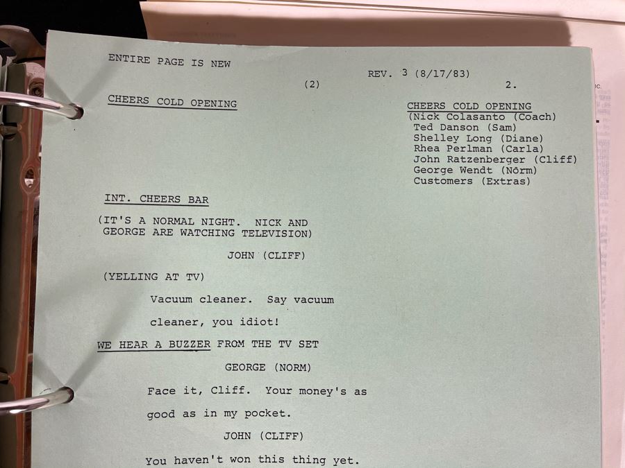 Final Draft 1983 TV Script To 'NBC All-Star Hour' Ted Danson Cheers Opening, Bob Hope [Photo 14]