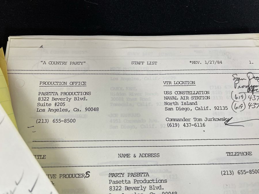 1984 TV Script To 'A Country Party' (Filmed On USS Constellation Naval Air Station San Diego) And Band Headshots And Country Music Ephermera: Hank Williams Jr., Waylon Jennings [Photo 13]