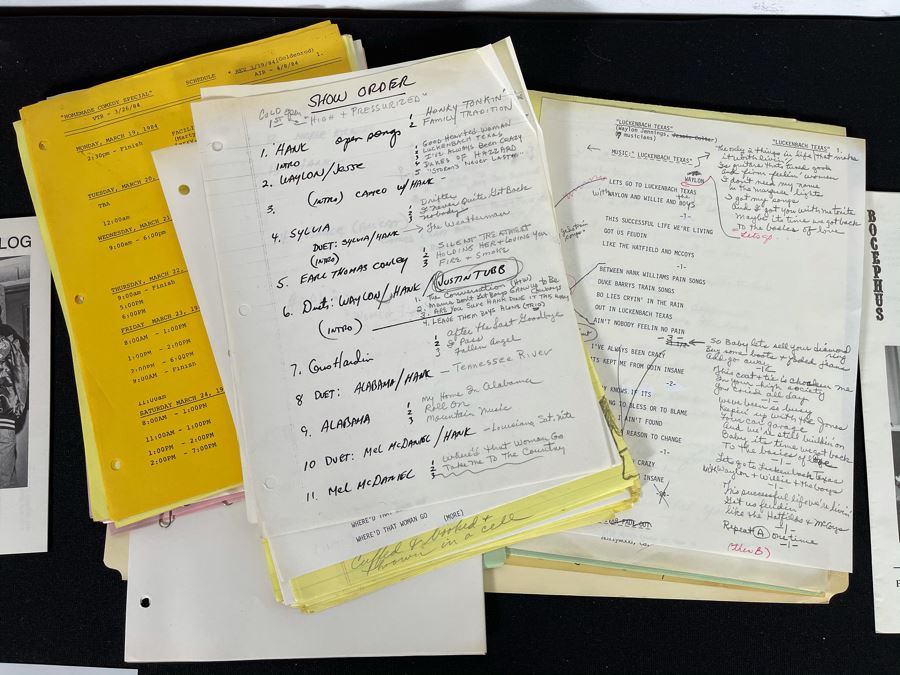 1984 TV Script To 'A Country Party' (Filmed On USS Constellation Naval Air Station San Diego) And Band Headshots And Country Music Ephermera: Hank Williams Jr., Waylon Jennings [Photo 9]