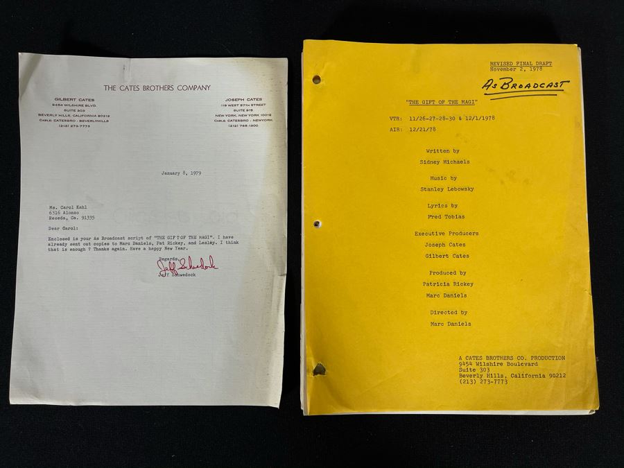 1978 Final Draft TV Script To 'The Gift Of The Magi' [Photo 1]