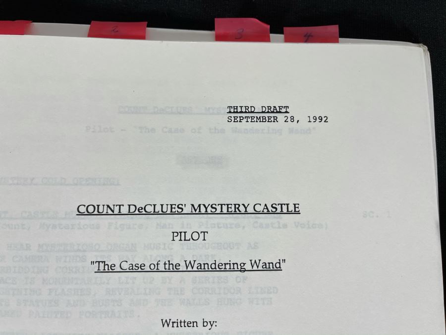 1992 Final Draft TV Script To 'Count DeClues' Mystery Castle' Fox Chilren's Network [Photo 9]