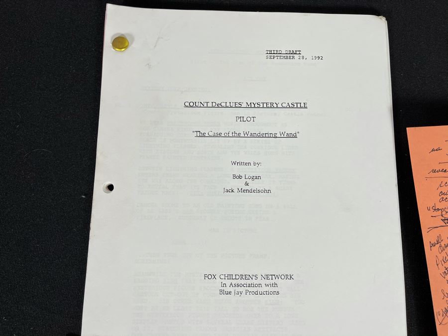 1992 Final Draft TV Script To 'Count DeClues' Mystery Castle' Fox Chilren's Network [Photo 10]
