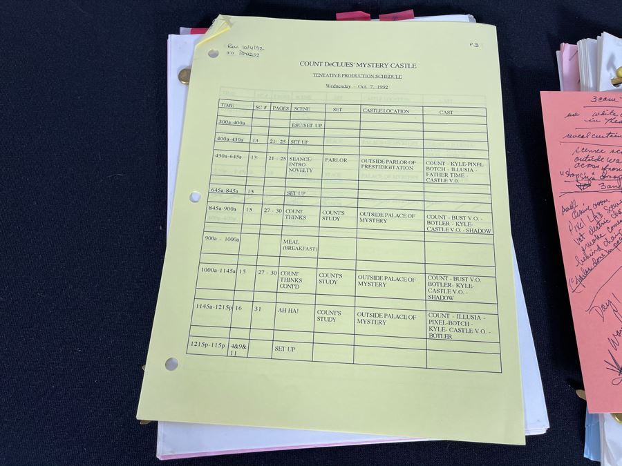 1992 Final Draft TV Script To 'Count DeClues' Mystery Castle' Fox Chilren's Network [Photo 7]