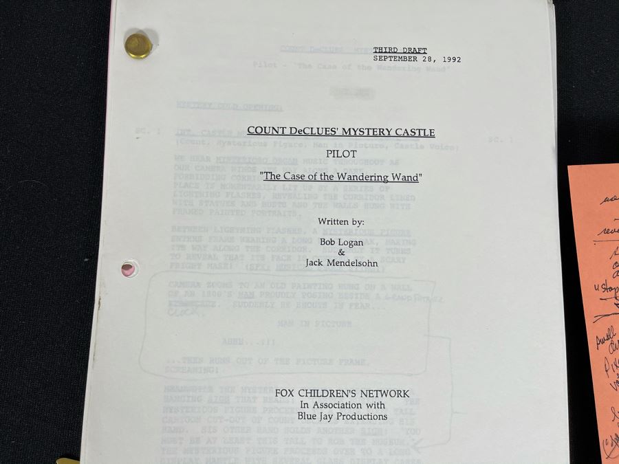 1992 Final Draft TV Script To 'Count DeClues' Mystery Castle' Fox Chilren's Network [Photo 8]