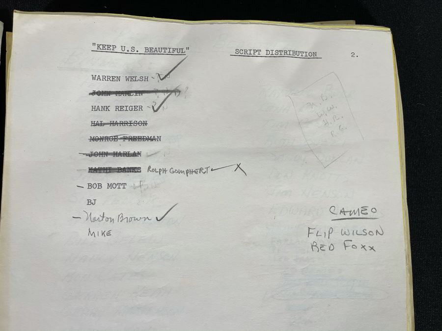 1973 Final Draft TV Script To NBC TV's Special 'Keep U.S. Beautiful' [Photo 5]
