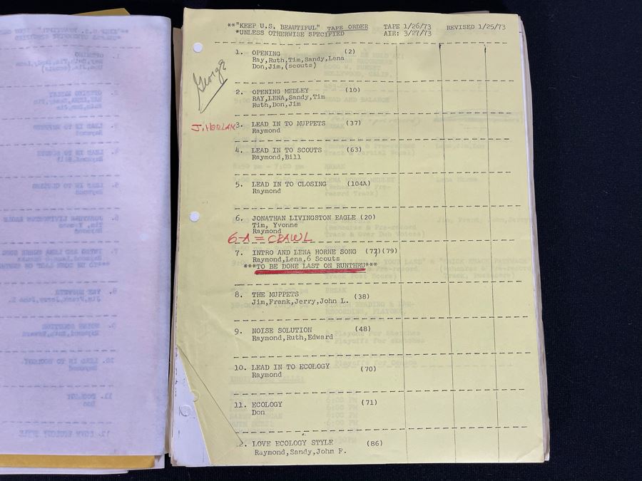 1973 Final Draft TV Script To NBC TV's Special 'Keep U.S. Beautiful' [Photo 7]