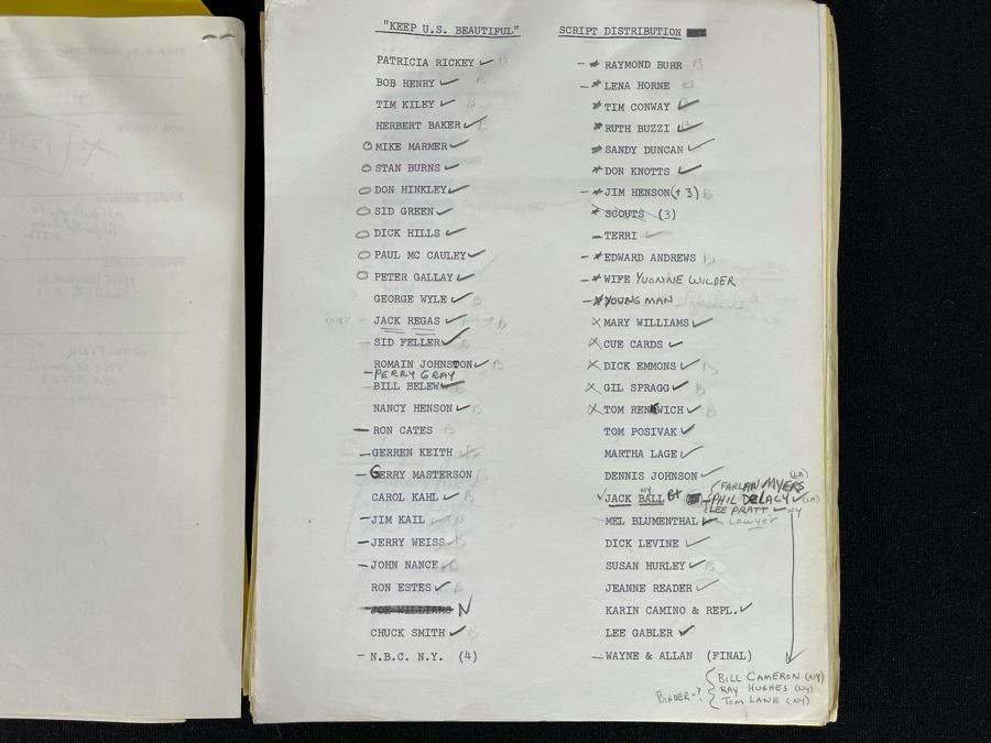 1973 Final Draft TV Script To NBC TV's Special 'Keep U.S. Beautiful' [Photo 4]