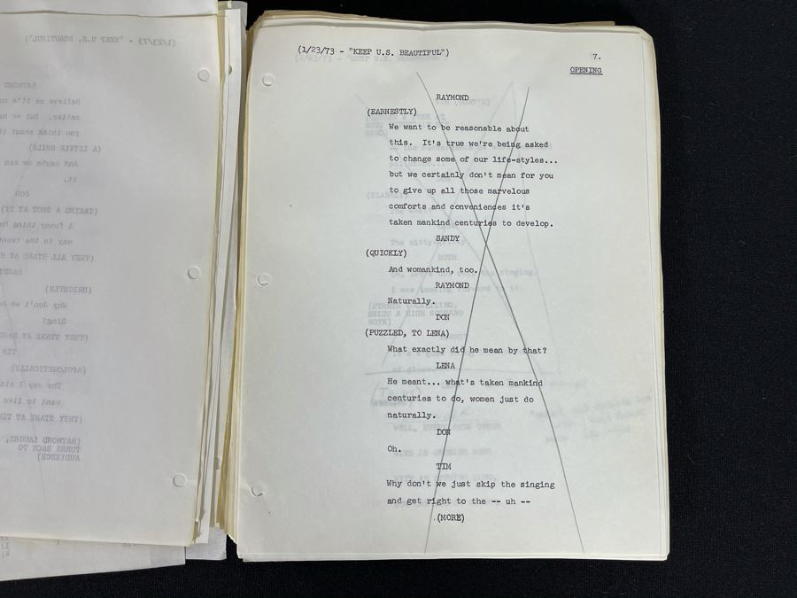 1973 Final Draft TV Script To NBC TV's Special 'Keep U.S. Beautiful' [Photo 12]